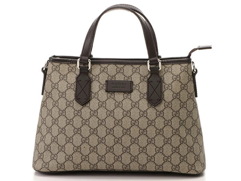 Gucci bag shoulder GG Supreme Beige Cream dark brown